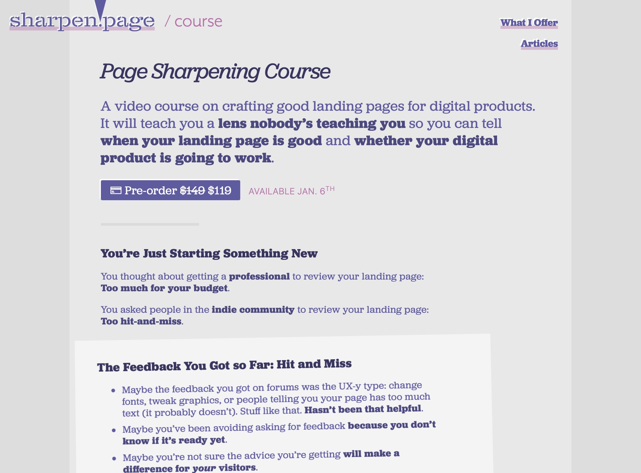 Not an Instant Review, a Page Sharpening Course!